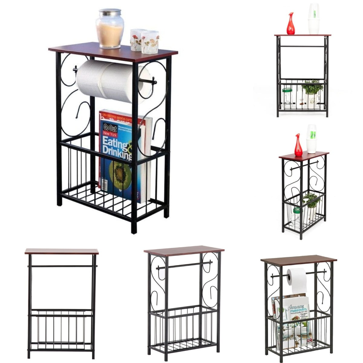 20 OFF Bathroom Table and Stand with Toilet Paper and Magazine Basket Freestanding Bathroom