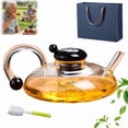 thumbnail image 1 of 20 OZ Electric Glass Teapot with Warmer,New Glass Electric Tea Kettle with Infuser, 9-Temperature 1000w Heating Ceramic Stove, TeaPot Set with Infuser for Tea & Coffee (Translucent-without Base), 1 of 7