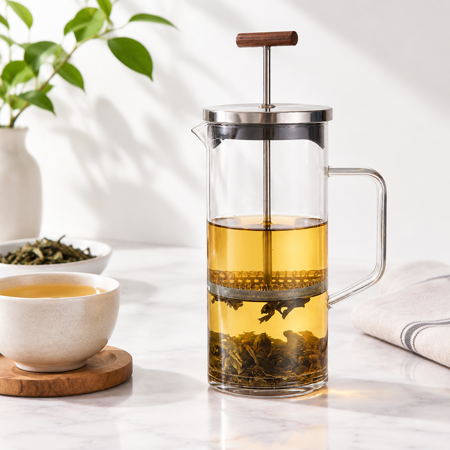 20 OZ Glass Tea Press With Copper Pull Handle And Stainless Steel Filter price history and forecast - Unbranded 617652221235