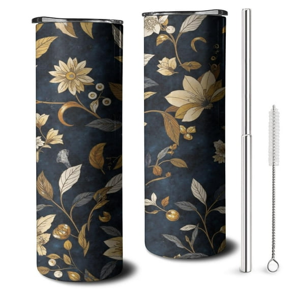 20 OZ Skinny Tumbler Paisley Design Coffee Travel Mug with Lid and Straw,Stainless Steel Vacuum Insulated Insulated Tumbler Gifts for Fathers Husband