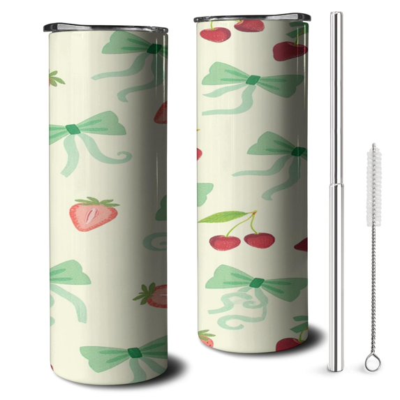 20 OZ Skinny Tumbler Slim Tumbler Cup with Straw,Thermal with Lids for Hot and Cold Drinks for School Camping