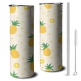 thumbnail image 1 of 20 OZ Slim Tumblers Pineapple Coffee Tumblers with Lid and Straw,Stainless Steel Vacuum Insulated Travel Coffee Mug Cup Gifts for Women Mothers, 1 of 7