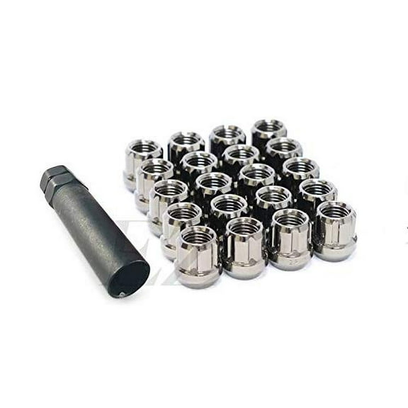20 Open End Spline Drive Small Diameter Acorn 1/2" Chrome Lug Nut Kit with Key