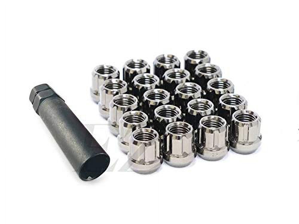 20 Open End Spline Drive Small Diameter Acorn 7/16" Chrome Lug Nut Kit with Key