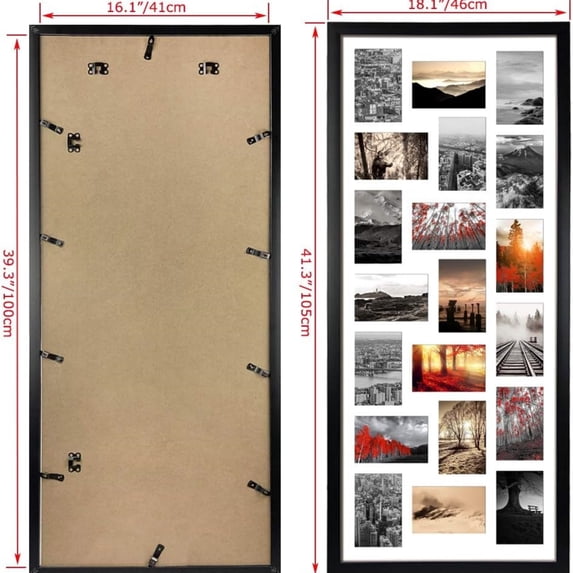 20 Opening 4x6 Collage Picture Frame Set of 2, 18.1x41.3 inches Black ...
