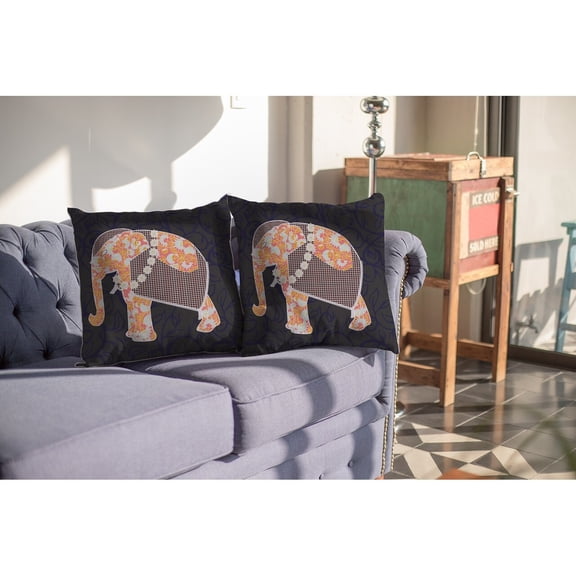 20â Orange Elephant Decorative Suede Throw Pillow