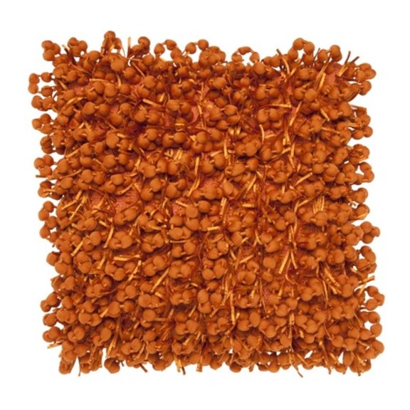 Cloud9 Design Pompom Orange 20" x 20" Woven Cotton Decorative Pillow