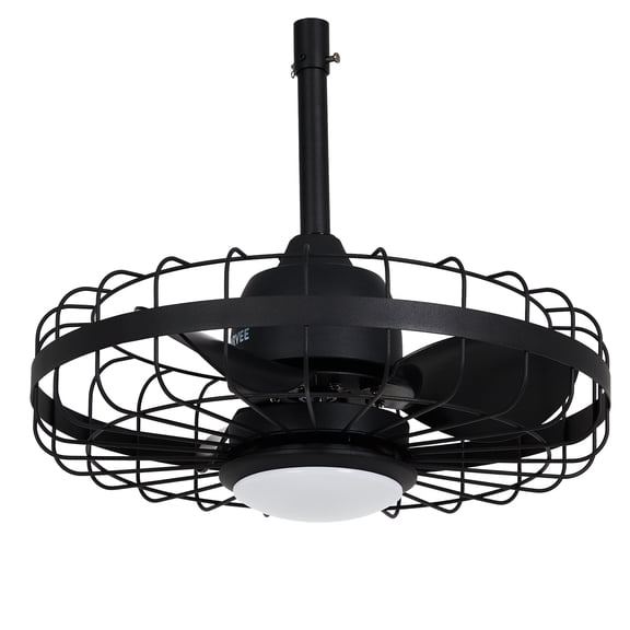 20" Outdoor Ceiling Fan with Light - IP44 Waterproof Caged Fan - Plug-In, Remote & App Control - 6-Speed Reversible - Timer - 3CCT Adjustable - Perfect for Patio, Porch, Gazebo