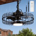 thumbnail image 1 of UrbanSync 20" Outdoor Ceiling Fan with Light with Remote, 6 Speeds & Timer, 3CCT Dimmable LED, IP65 Waterproof, for Kitchen, Bedroom, Outdoor, Square, 1 of 7