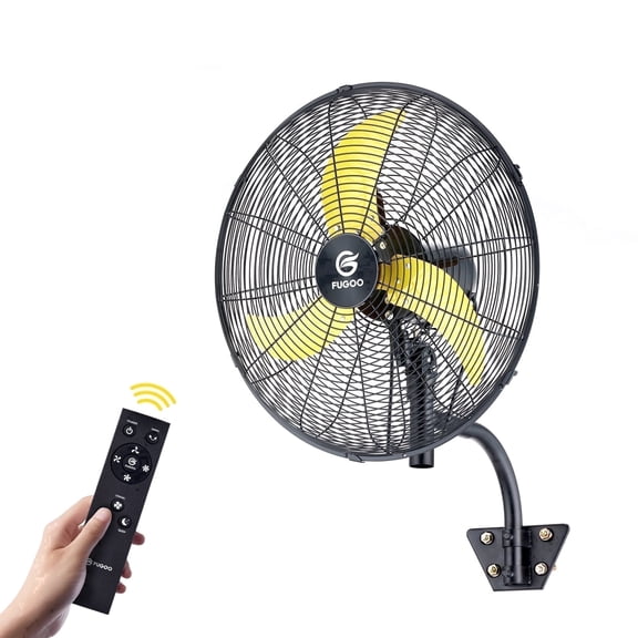 20″ Outdoor Waterproof Wall Mount Fan, Quiet Oscillating, 4-Speed, 1200-4000CFM, Remote Control