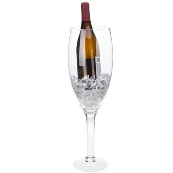 20 Oversized Champagne Flute Glass Vase - Large Decorative Wine Cork Holder Floral Centerpiece for Home Bar Wedding Party Decor Sturdy Freestanding Design