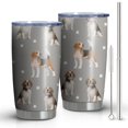 thumbnail image 1 of 20 Oz Beagle and Dog Footprints Coffee Tumbler Double Wall Insulated Stainless Steel Water Bottle | Metal Reusable Thermoses Flask with Cup Cap | Leak & Sweat Proof with Anti-Dust Lid, 1 of 7