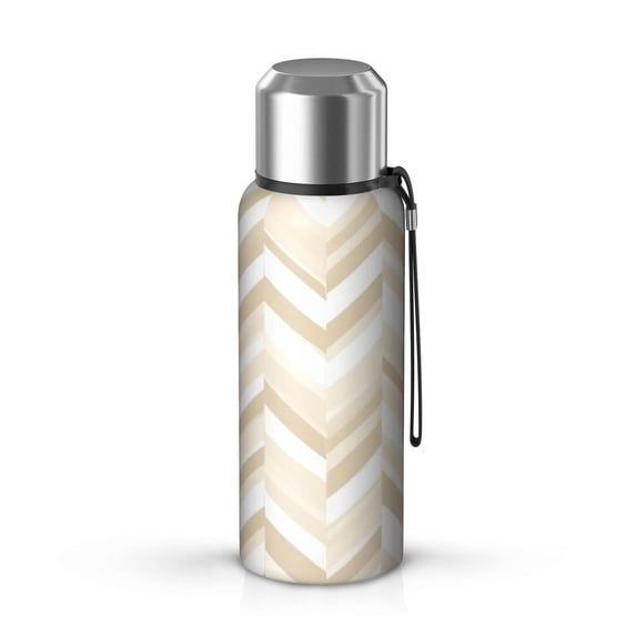 20 Oz Beige and White Modern Art Geometric Coffee Tumbler Double Wall Insulated Stainless Steel Water Bottle | Metal Reusable Thermoses Flask with Cup Cap | Leak & Sweat Proof with Anti-Dust Lid
