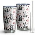 thumbnail image 1 of 20 Oz Boston Terrier Puppy Dog Coffee Tumbler Double Wall Insulated Stainless Steel Water Bottle | Metal Reusable Thermoses Flask with Cup Cap | Leak & Sweat Proof with Anti-Dust Lid, 1 of 7