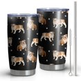 thumbnail image 1 of 20 Oz Bulldog Dog and Footprints Coffee Tumbler Double Wall Insulated Stainless Steel Water Bottle | Metal Reusable Thermoses Flask with Cup Cap | Leak & Sweat Proof with Anti-Dust Lid, 1 of 7