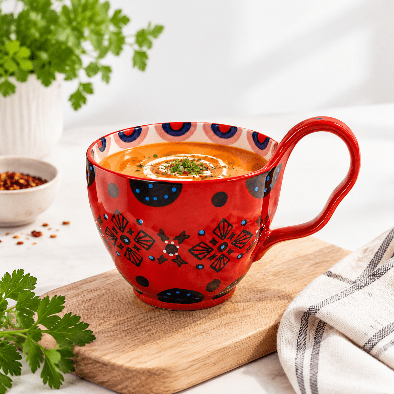 20 Oz Ceramic Soup Bowl With Loop Handle Spoon Not Included - Walmart.com