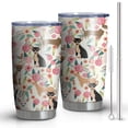 thumbnail image 1 of 20 Oz Chihuahua and Flower Florals Coffee Tumbler Double Wall Insulated Stainless Steel Water Bottle | Metal Reusable Thermoses Flask with Cup Cap | Leak & Sweat Proof with Anti-Dust Lid, 1 of 7