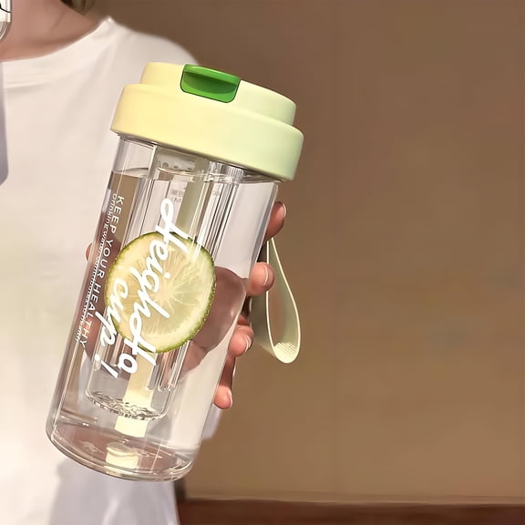 20 Oz Clear Tumbler with Lid and Straw, Portable Water Bottle Drinking Bottle Leakproof and Sports Bottle, Plastic Coffee Tumbler, Iced Coffee Cup Tumbler for Coffee, Soda, Tea, Milk, Juice (Green)