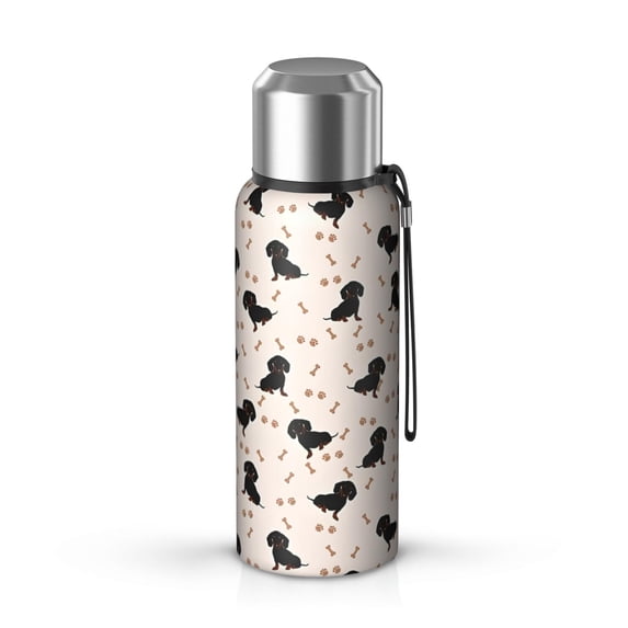 20 Oz Dachshund Dog Coffee Tumbler Double Wall Insulated Stainless Steel Water Bottle | Metal Reusable Thermoses Flask with Cup Cap | Leak & Sweat Proof with Anti-Dust Lid