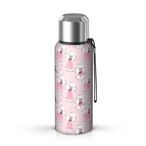 20 Oz Doodle Poodle Image Coffee Tumbler Double Wall Insulated Stainless Steel Water Bottle | Metal Reusable Thermoses Flask with Cup Cap | Leak & Sweat Proof with Anti-Dust Lid