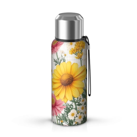 20 Oz Flowers and Butterflies Coffee Tumbler Double Wall Insulated Stainless Steel Water Bottle | Metal Reusable Thermoses Flask with Cup Cap | Leak & Sweat Proof with Anti-Dust Lid