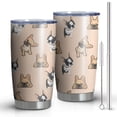 thumbnail image 1 of 20 Oz French Bulldog Dog Coffee Tumbler Double Wall Insulated Stainless Steel Water Bottle | Metal Reusable Thermoses Flask with Cup Cap | Leak & Sweat Proof with Anti-Dust Lid, 1 of 7