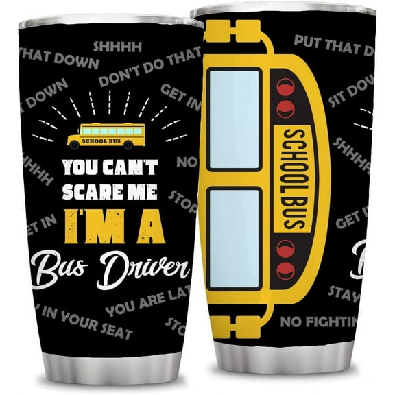 20 Oz Funny School Bus Driver Gift,Great Birthday Gift for Women Men, Son Daughter Back to School Cup Present,Gift for Driver,Coffee Travel Mug with Sarcasm Quotes Tumbler with Lid