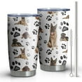 thumbnail image 1 of 20 Oz German Shepherd Dog and Footprint Coffee Tumbler Double Wall Insulated Stainless Steel Water Bottle | Metal Reusable Thermoses Flask with Cup Cap | Leak & Sweat Proof with Anti-Dust Lid, 1 of 7