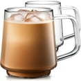 thumbnail image 1 of 20 Oz Glass Coffee Tea Cups, Clear Mugs with Handle, Microwave and Dishwasher safe Home Office Mug Perfect for Americano Latte Hot Beverages, 2-Pack, 1 of 4
