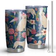 thumbnail image 1 of 20 Oz Golden Retriever Dog and Flower Coffee Tumbler Double Wall Insulated Stainless Steel Water Bottle | Metal Reusable Thermoses Flask with Cup Cap | Leak & Sweat Proof with Anti-Dust Lid, 1 of 7