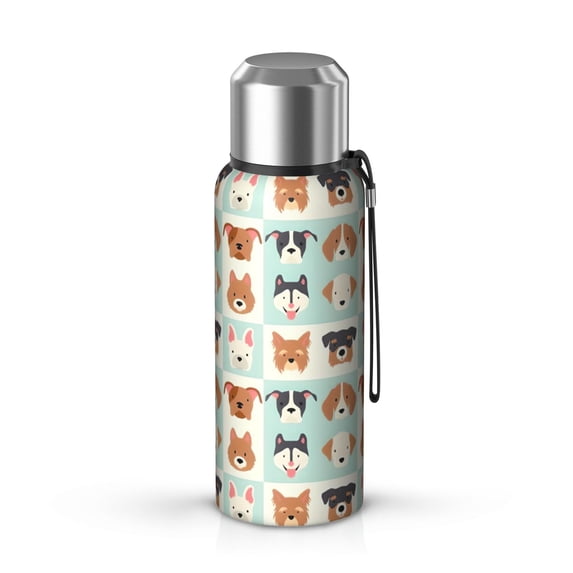 20 Oz Lovely Dog Breeds Coffee Tumbler Double Wall Insulated Stainless Steel Water Bottle | Metal Reusable Thermoses Flask with Cup Cap | Leak & Sweat Proof with Anti-Dust Lid
