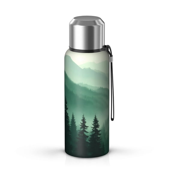 20 Oz Misty Forest Landscape Coffee Tumbler Double Wall Insulated Stainless Steel Water Bottle | Metal Reusable Thermoses Flask with Cup Cap | Leak & Sweat Proof with Anti-Dust Lid
