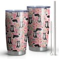 thumbnail image 1 of 20 Oz Pink Border Collie Dog and Flower Floral Coffee Tumbler Double Wall Insulated Stainless Steel Water Bottle | Metal Reusable Thermoses Flask with Cup Cap | Leak & Sweat Proof with Anti-Dust Lid, 1 of 7
