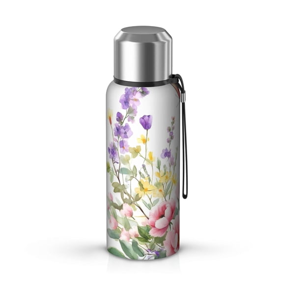 20 Oz Pioneer Flower and Butterfly Coffee Tumbler Double Wall Insulated Stainless Steel Water Bottle | Metal Reusable Thermoses Flask with Cup Cap | Leak & Sweat Proof with Anti-Dust Lid