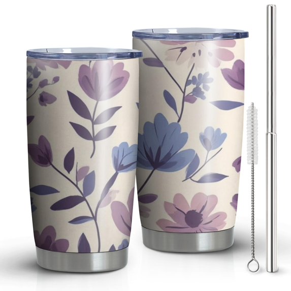 20 Oz Pioneer Flower Coffee Tumbler Double Wall Insulated Stainless Steel Water Bottle | Metal Reusable Thermoses Flask with Cup Cap | Leak & Sweat Proof with Anti-Dust Lid