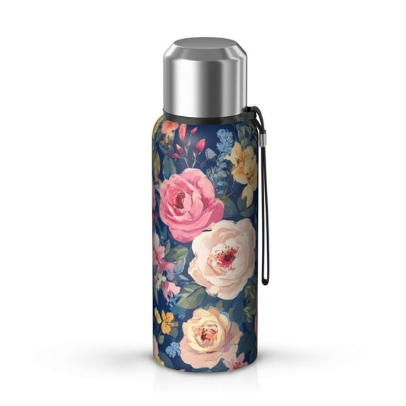20 Oz Pioneer Flower Coffee Tumbler Double Wall Insulated Stainless Steel Water Bottle | Metal Reusable Thermoses Flask with Cup Cap | Leak & Sweat Proof with Anti-Dust Lid