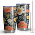 thumbnail image 1 of 20 Oz Pioneer Flower Coffee Tumbler Double Wall Insulated Stainless Steel Water Bottle | Metal Reusable Thermoses Flask with Cup Cap | Leak & Sweat Proof with Anti-Dust Lid, 1 of 7