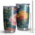 thumbnail image 1 of 20 Oz Pioneer Flower Coffee Tumbler Double Wall Insulated Stainless Steel Water Bottle | Metal Reusable Thermoses Flask with Cup Cap | Leak & Sweat Proof with Anti-Dust Lid, 1 of 7