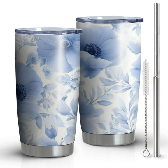 20 Oz Pioneer Flower Coffee Tumbler Double Wall Insulated Stainless Steel Water Bottle | Metal Reusable Thermoses Flask with Cup Cap | Leak & Sweat Proof with Anti-Dust Lid