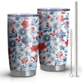 thumbnail image 1 of 20 Oz Pioneer Flower Coffee Tumbler Double Wall Insulated Stainless Steel Water Bottle | Metal Reusable Thermoses Flask with Cup Cap | Leak & Sweat Proof with Anti-Dust Lid, 1 of 7