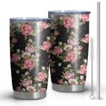 thumbnail image 1 of 20 Oz Pioneer Flower Coffee Tumbler Double Wall Insulated Stainless Steel Water Bottle | Metal Reusable Thermoses Flask with Cup Cap | Leak & Sweat Proof with Anti-Dust Lid, 1 of 7