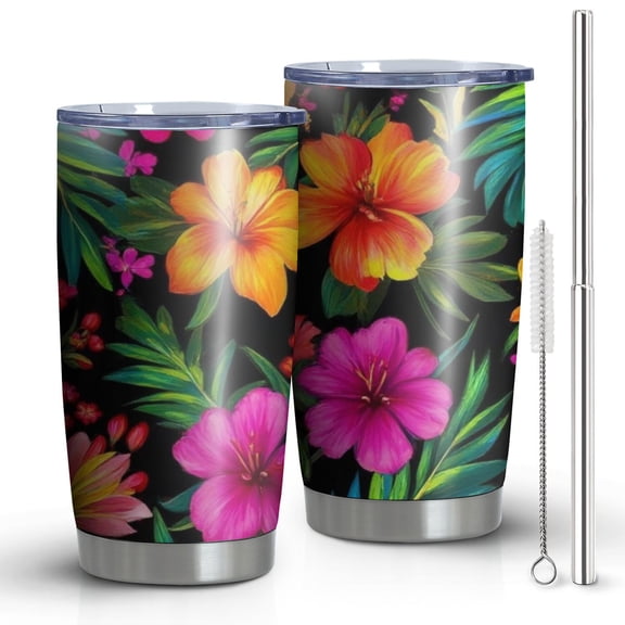 20 Oz Pioneer Flower Coffee Tumbler Double Wall Insulated Stainless Steel Water Bottle | Metal Reusable Thermoses Flask with Cup Cap | Leak & Sweat Proof with Anti-Dust Lid