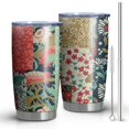 thumbnail image 1 of 20 Oz Pioneer Flower Coffee Tumbler Double Wall Insulated Stainless Steel Water Bottle | Metal Reusable Thermoses Flask with Cup Cap | Leak & Sweat Proof with Anti-Dust Lid, 1 of 7