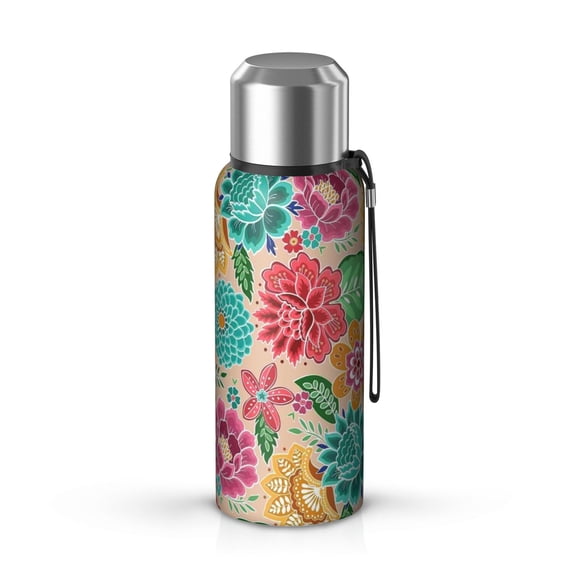 20 Oz Pioneer Flower Coffee Tumbler Double Wall Insulated Stainless Steel Water Bottle | Metal Reusable Thermoses Flask with Cup Cap | Leak & Sweat Proof with Anti-Dust Lid