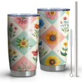 thumbnail image 1 of 20 Oz Pioneer Flower Coffee Tumbler Double Wall Insulated Stainless Steel Water Bottle | Metal Reusable Thermoses Flask with Cup Cap | Leak & Sweat Proof with Anti-Dust Lid, 1 of 7
