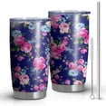 thumbnail image 1 of 20 Oz Pioneer Flower Coffee Tumbler Double Wall Insulated Stainless Steel Water Bottle | Metal Reusable Thermoses Flask with Cup Cap | Leak & Sweat Proof with Anti-Dust Lid, 1 of 7