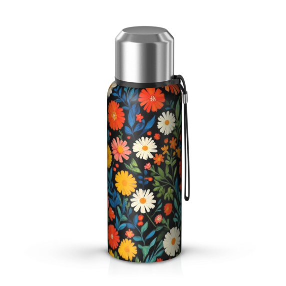 20 Oz Pioneer Flower Coffee Tumbler Double Wall Insulated Stainless Steel Water Bottle | Metal Reusable Thermoses Flask with Cup Cap | Leak & Sweat Proof with Anti-Dust Lid