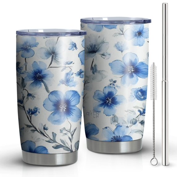 20 Oz Pioneer Flower Coffee Tumbler Double Wall Insulated Stainless Steel Water Bottle | Metal Reusable Thermoses Flask with Cup Cap | Leak & Sweat Proof with Anti-Dust Lid