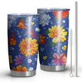 thumbnail image 1 of 20 Oz Pioneer Flower Coffee Tumbler Double Wall Insulated Stainless Steel Water Bottle | Metal Reusable Thermoses Flask with Cup Cap | Leak & Sweat Proof with Anti-Dust Lid, 1 of 7