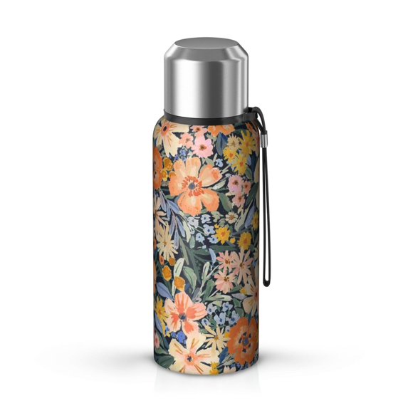 20 Oz Pioneer Flower Coffee Tumbler Double Wall Insulated Stainless Steel Water Bottle | Metal Reusable Thermoses Flask with Cup Cap | Leak & Sweat Proof with Anti-Dust Lid
